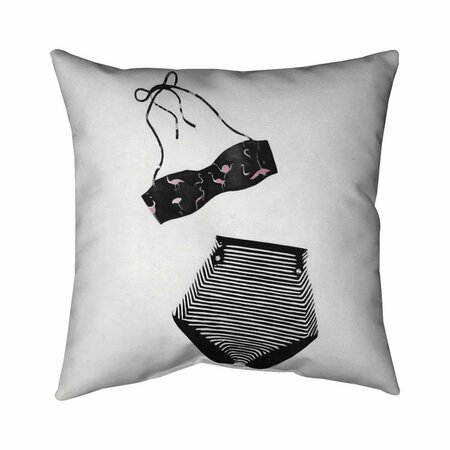 FONDO 26 x 26 in. Vintage Womens Swimsuit-Double Sided Print Indoor Pillow FO2797948
